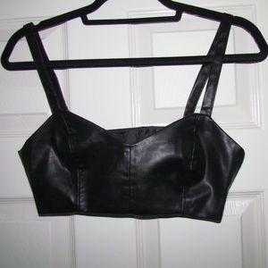 ZARA faux leather crop top